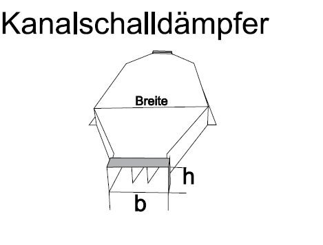 Flachkanalschalldämpfer mit Kulisse