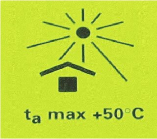 Belimo ZWE50 Aufkleber ta max. 50°C