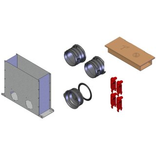 Helios FRS-MBK 2-75 Multi-Boden- Kasten 2 Stutzen Rund 75 für Bodengitter (03872)