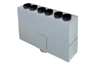 MC Luftverteiler aus Blech MF-BV75-125-6 6 Anschlüsse, Anschluss Flexrohr MF-F75 (0018.0527)