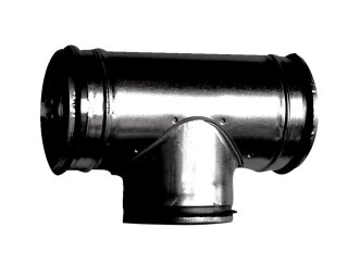T-125 T-Stück DN 125, Stahlbl. verz., mit Dichtgummi