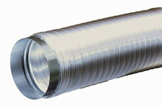 UIS 100-1 Alu-Flexrohr kompr. DN 100, L=1,00m, Muffe beidseitig