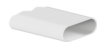 S 100 Flachkanal, flex., L=15m 129x52mm, oval, flexibel, Stahlbl. verz.