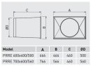 S&amp;P PRRE 1100x610/710 &Uuml;bergangsstutzen, 1100x610mm/d710mm