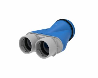 Tube F Adapter 2x75/125, asym. Übergang Tube F 2x75 auf DN125