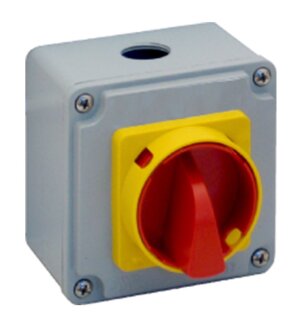 Systemair REV-6POL/F400-11kW R/Y 25A, IP65, 2NO, Schalter 0/1, rot/ gelb (162539)