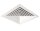 Kvadra-225-SW Deckenauslass Stahl RAL 9003, Ausblas vierseitig