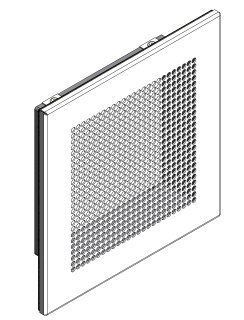 Strulik Abluftdurchlass BKZ-A1 DN100, Front+Lochb.quadr. Rg4/5, RAL9010