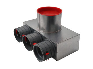 Vallox Luftverteiler Mini 125/R75/3/90 DN 125, Rundrohr 75 mm, 3 Abgaenge