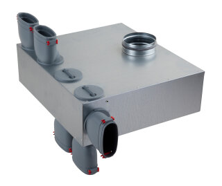 Vallox Luftverteiler 125/O51/5 DN 125, Ovalrohr 51x115 mm, 5 Abgaenge